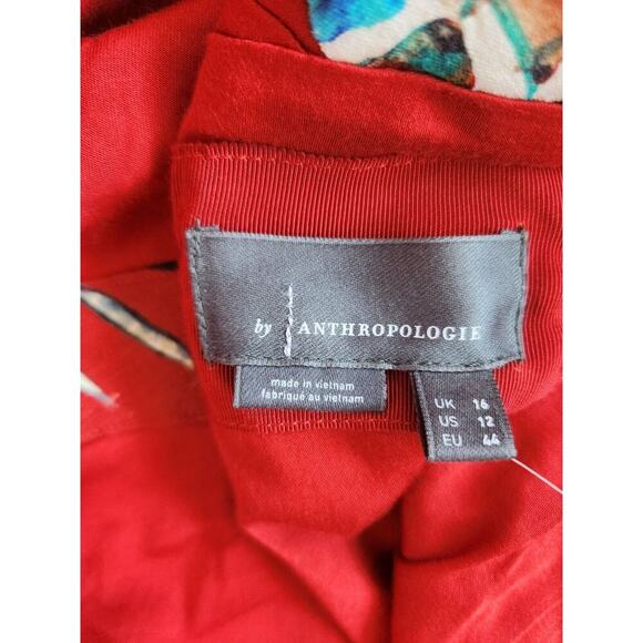 NWT Anthropologie Sleeveless Asymmetrical Floral Linen Midi Dress Sz 12 #9K404 - Picture 12 of 14